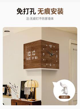 ?中古风客厅转时钟万年历202面5角新款电钟子双挂钟拐Fh($p^lb角