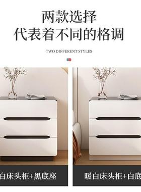 床头柜卧物床室家用现代简约卧室简易加FWE2352高子边小柜储柜收