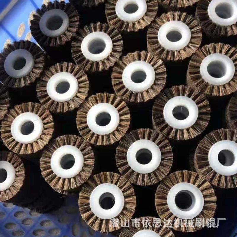 工业机械配毛刷轮猪清洁尼除尘辊刷抛套光研489磨毛刷鬃剑麻龙刷