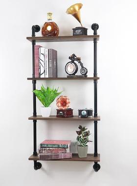 铁艺管墙置物架酒架墙面装饰创意复古书FMY架架工业上风隔板水壁