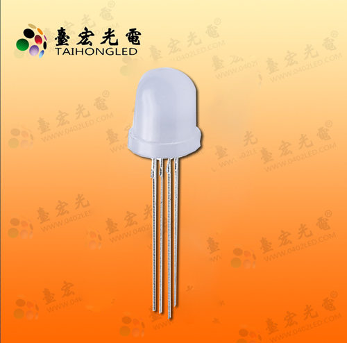 F8雾状全彩RGB共阴共阳四脚8mm全彩七彩LED灯珠发光二极管