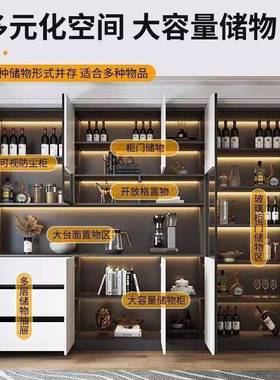 木餐边柜一靠墙餐厅轻体奢酒展示柜YBH吊柜柜吧台厨房实多功储物