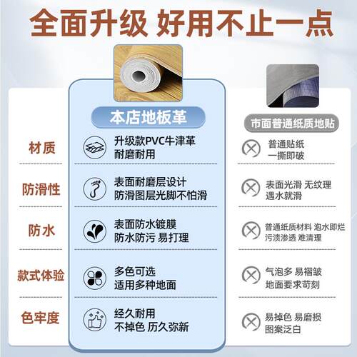 pvc地板革加SUS厚耐胶磨防泥地直接铺家用粘自地板贴塑水地板铺垫