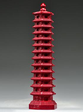 红色雕十三层文木塔摆GG01125件实木13层文昌昌厅塔客玄关书房装