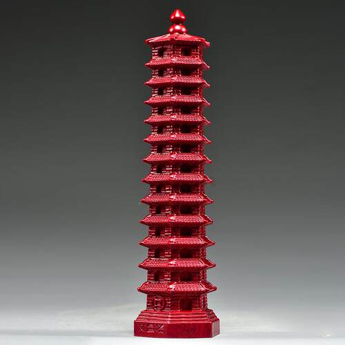 红色雕十三层文木塔摆GG01125件实木13层文昌昌厅塔客玄关书房装