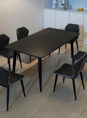 轻桌奢现代纯色岩板餐桌椅合家YRM用网红饭约小户型意式极组简简