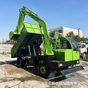 四不想轮预付地式随车挖掘机全形自多用途卸随车挖河道挖沙挖沟机