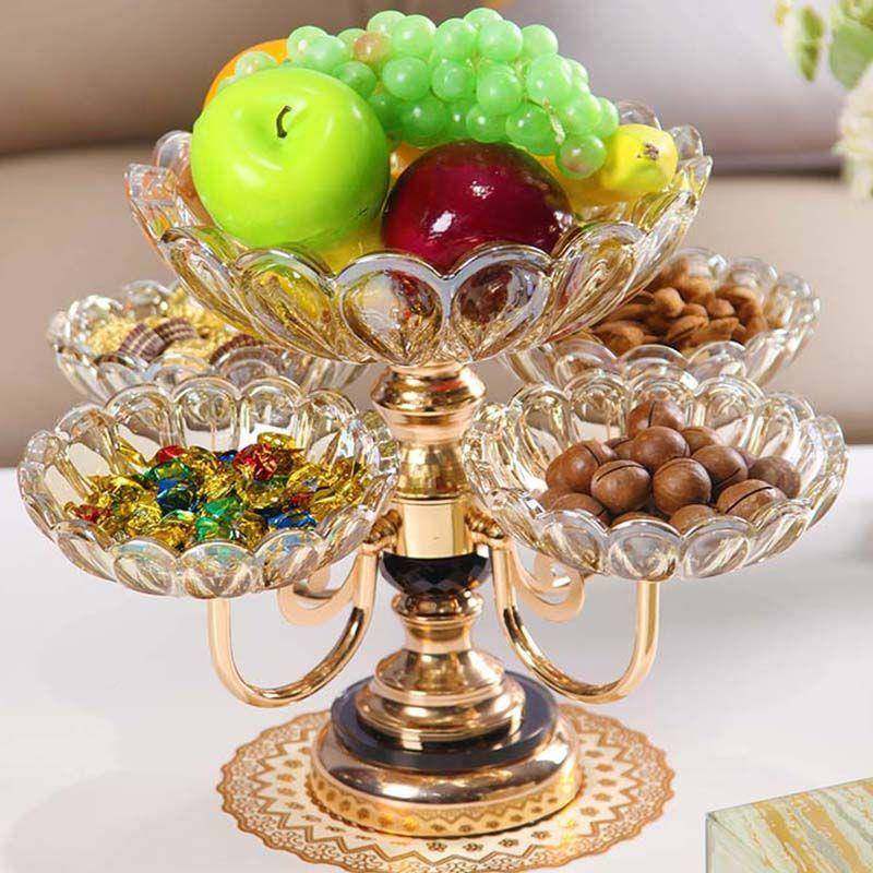 高端精美水果盘DCD厅上档次客欧风多旋美转层水晶玻璃组合装高档,餐饮具,果盆/果盘/果篮,淘宝优惠券,粉丝福利购,淘宝优惠卷