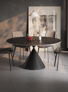 极批简岩板餐桌椅意式转轻奢可旋伸缩方圆两用VGY简约代家用现饭