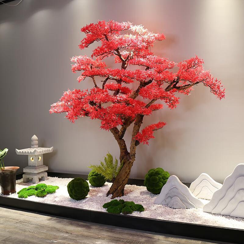 迎客松仿真树景观红枫鸡爪仿真绿植槭型楼树橱窗大新中式假室内外