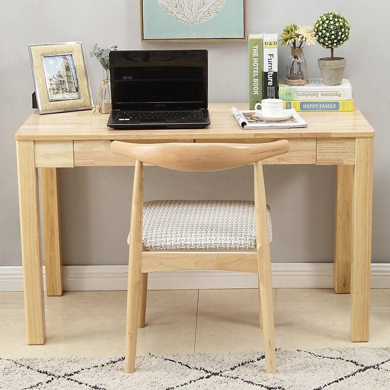 实木书桌全木简现代脑台式家用卧EWC室中学电生学习桌实写字台简
