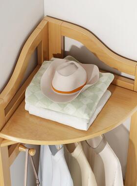 扇形落衣帽架地卧落木室JC-ZWJJ挂衣架家用墙角转角置物架实角多