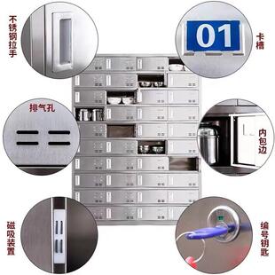 不钢碗柜厚锈工加员工食堂带门餐盘柜多格碗筷柜学校厂职工餐按需