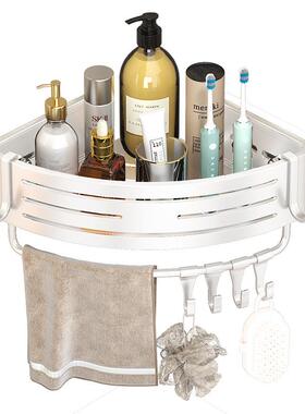 KXZ白色浴室物架子打孔卫生厕所洗置手间间墙上收纳架子壁挂免奶