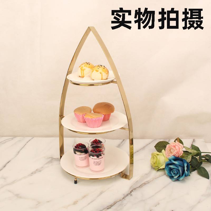 婚礼甜品台摆件甜品展示架装饰蛋糕托盘下午茶点心架冷餐茶歇摆台