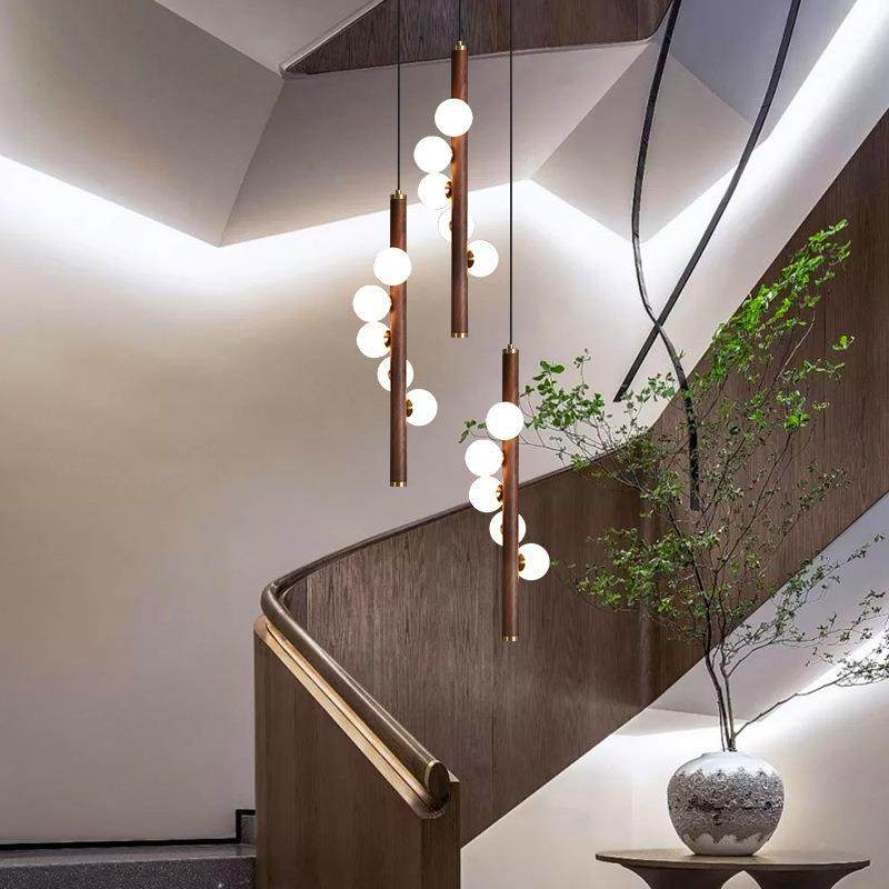 桃床代头吊胡桃木竖灯简约现楼梯吊灯全铜轻奢服装店橱厅窗中式胡,家装灯饰光源,智能吊灯,淘宝优惠券,粉丝福利购,淘宝优惠卷