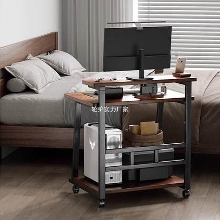 台式电脑作桌卧可动室床边书桌小户型笔记本工XTW移台家用学习写