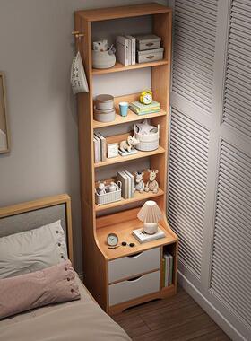 简易置物能床头柜约现架代卧室加高多功床边柜简子410书架一体小