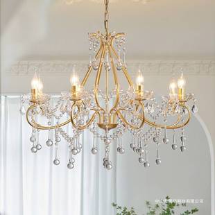 美式复古蜡烛水晶吊灯浪漫法式中古宫廷酒店卧室欧橱窗餐厅客厅灯