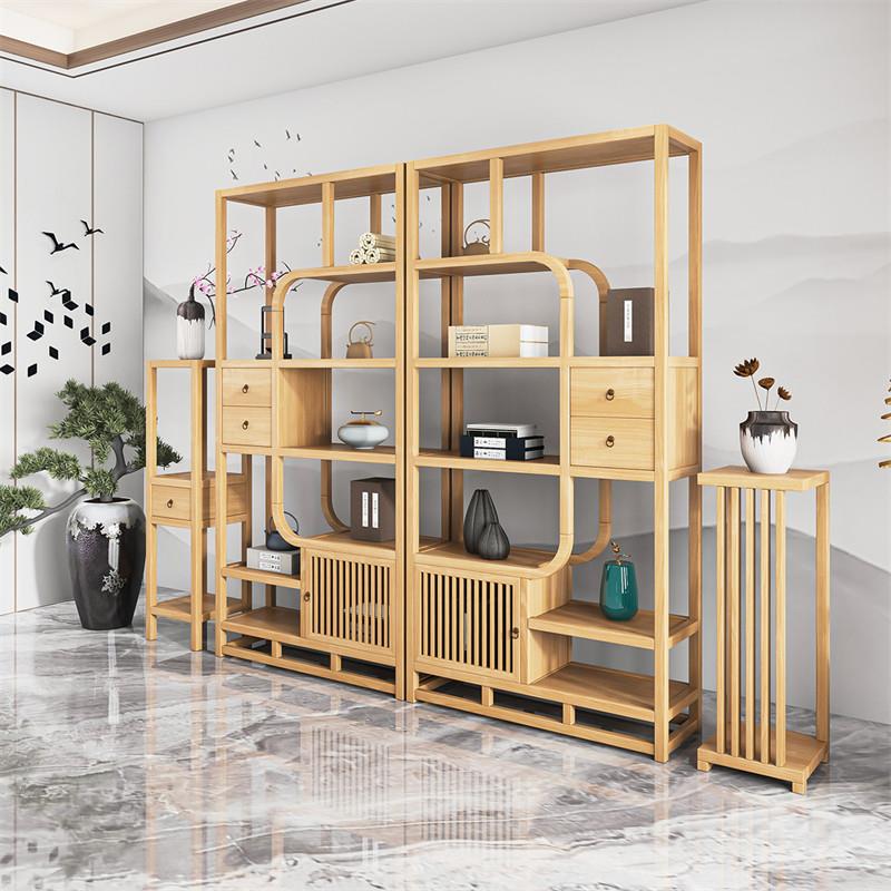 新中式实博古架古董摆件展BL002680木示架客隔断展示柜厅多宝阁物