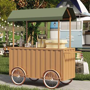 红花摆摊手推小推车商场超市促销车移动售货车早市夜市美食餐车