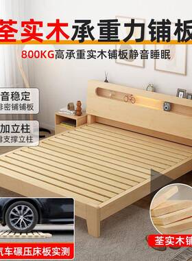 实木床1人5米双.人床家KQB用简约18米出租房用经济型1m.单木床架