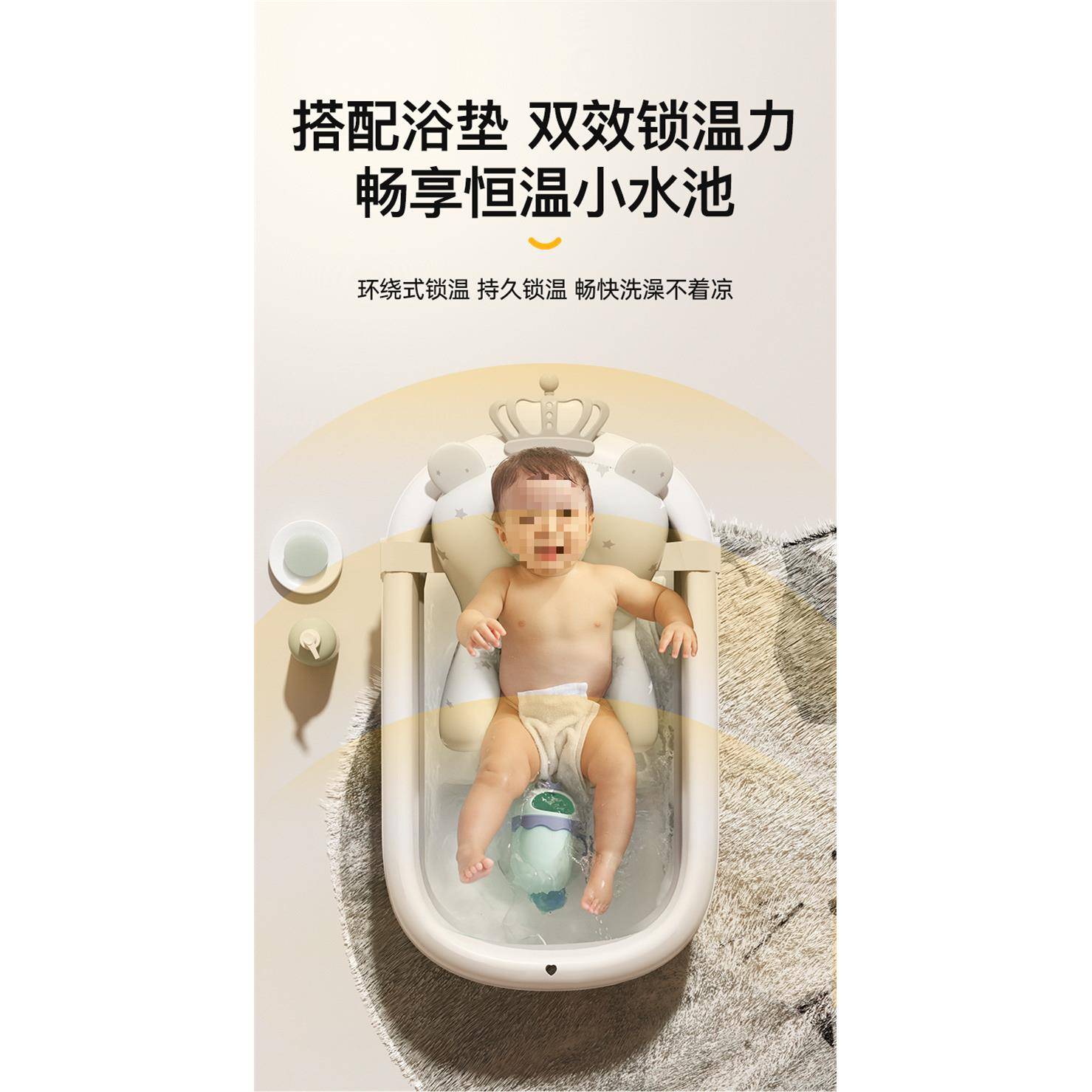 新款婴家儿洗澡盆宝浴盆幼儿坐躺折RDZwbsGf叠大号儿浴桶用宝童用