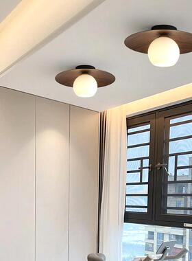 839入玄关灯吸顶灯简d约过户道灯木纹色飞帽碟走廊灯创意衣间le小