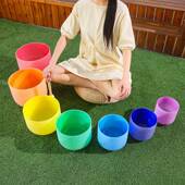 业级标准音水专晶准音音钵彩色水晶疗愈音钵432hzAUSL级音钵冥想