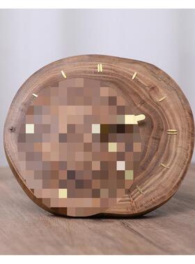 钟表台式饰摆件实木卧静音桌面原木摆钟装简约室复宿古台钟民AL10