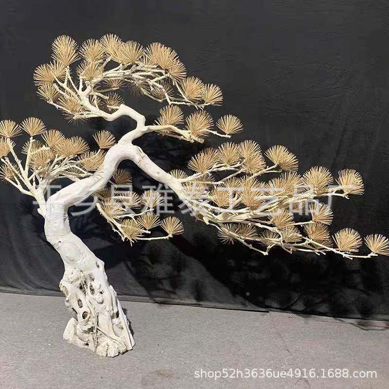 仿真松迎汉客松造树罗玻璃钢松树根雕装饰造景tb-80581假树雪型松