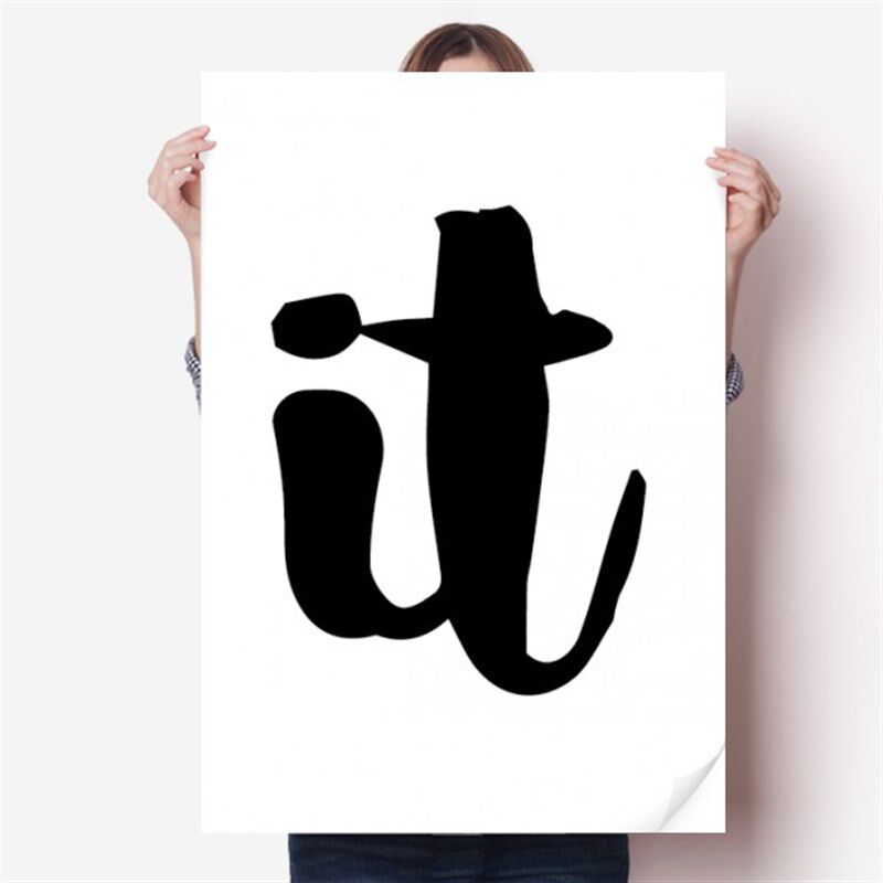 它英文手写艺术字海报贴纸80x55cm墙贴纸卧室家居装饰