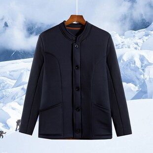 保暖两件套加绒加厚棉袄老人爸爸棉衣棉裤 冬季 男士 中老年驼绒套装