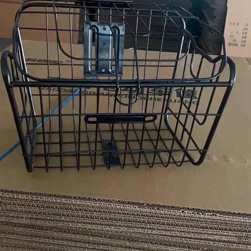 自行车筐锂电池车后座筐电动车后篮折叠车后车筐后载货篮后驮菜篮