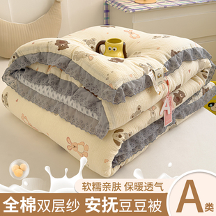 大豆纤维被子冬被加厚保暖春秋棉被被芯2024新 儿童豆豆绒被冬g季