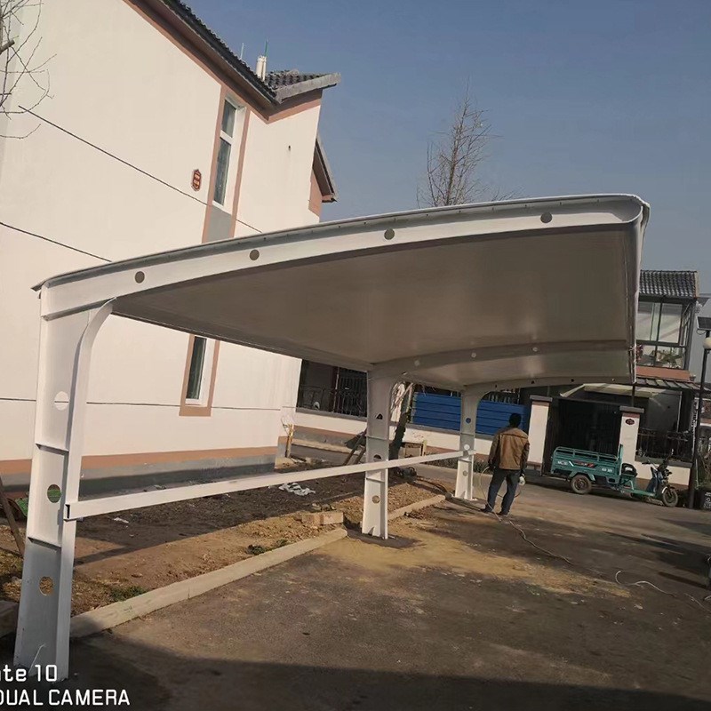 户外膜结构汽车停车棚充电桩棚小区学校电动自行车棚张拉膜遮阳棚
