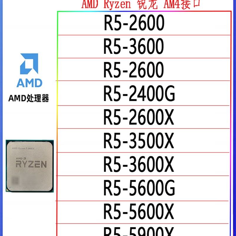 锐龙 R3 2200G 2300X R5 2400GE 2600X 2700 R7 PRO 2700 CPU
