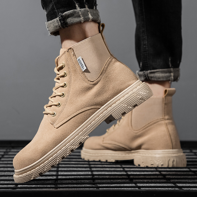 马丁靴男秋季透气黑色大码45户外工装风经典搭配男士靴子46高帮鞋