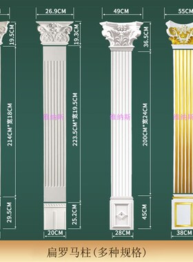 罗马柱方柱欧式客厅背景墙垭口装饰造型PU平面P装饰柱罗马柱头线