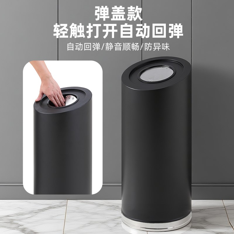 垃圾桶商用大容量大号圆形无盖咖啡奶茶店无盖商场酒店斜口收纳桶