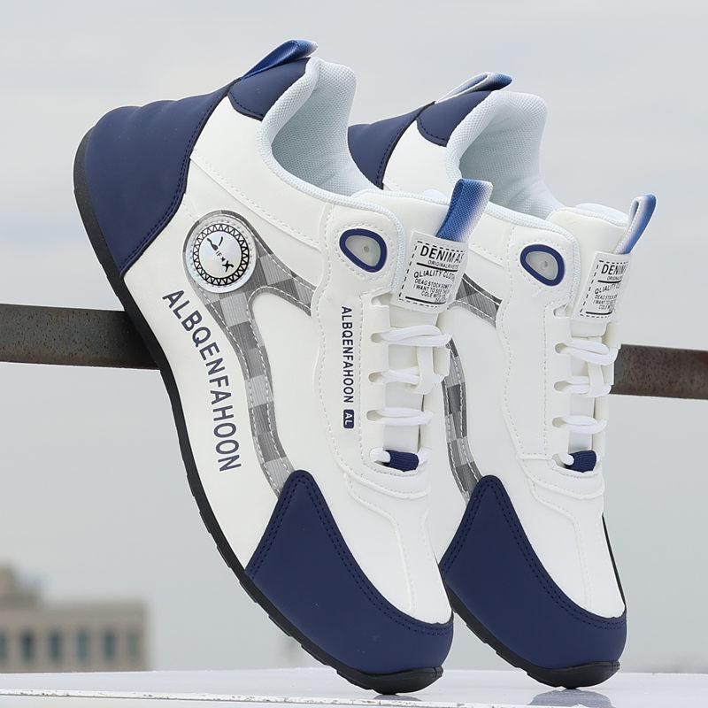 男鞋皮面防水防滑次旅游鞋潮流百搭秋冬男士运动休闲鞋增高鞋