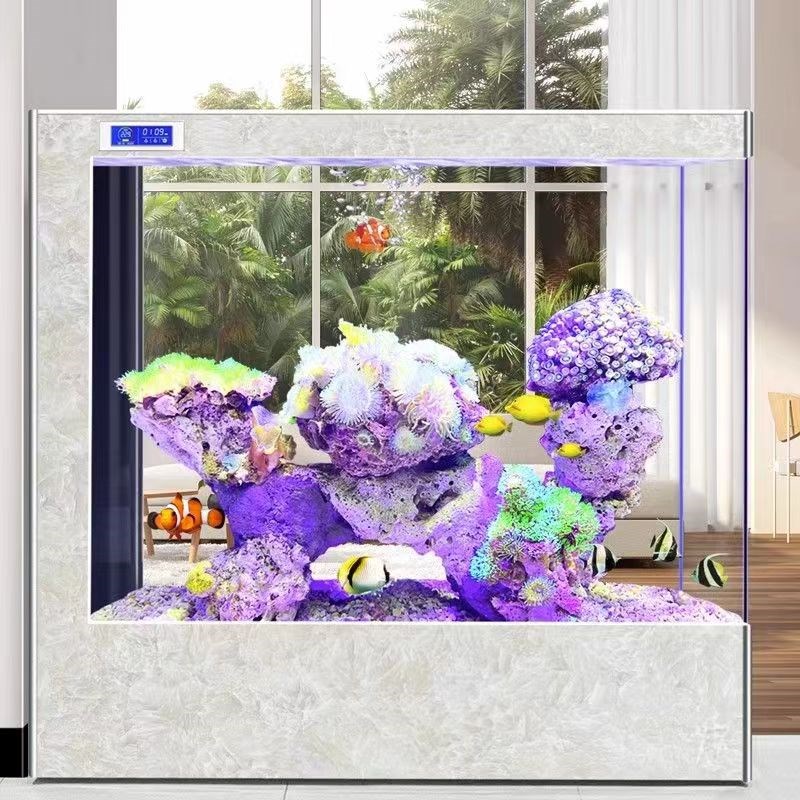 落地超白方缸懒人免换水玻璃鱼缸屏风隔断