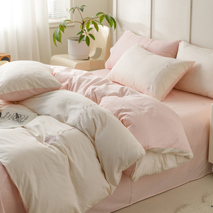 水洗棉纯棉被套单件100全棉双t人1.5m1.8米被罩150x200x230被单