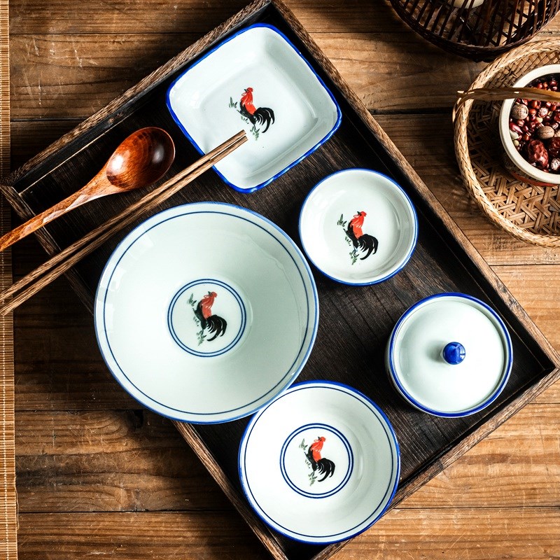 斗笠大碗面碗吃饭的碗一整套碗碟套装家用一人食餐具陶瓷漂亮碗盘