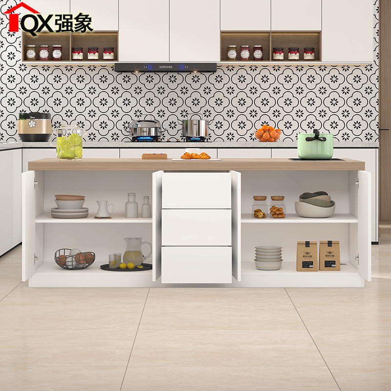 带电磁炉岛台餐桌一体开放式厨房置物料理操作台吧台桌小户型E50