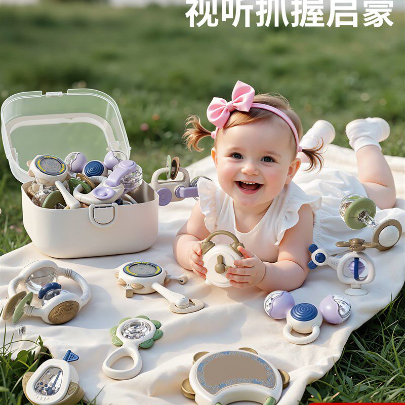 婴儿玩具摇铃礼盒新生儿见面礼物满月0到3个月1岁6安抚宝宝小月龄