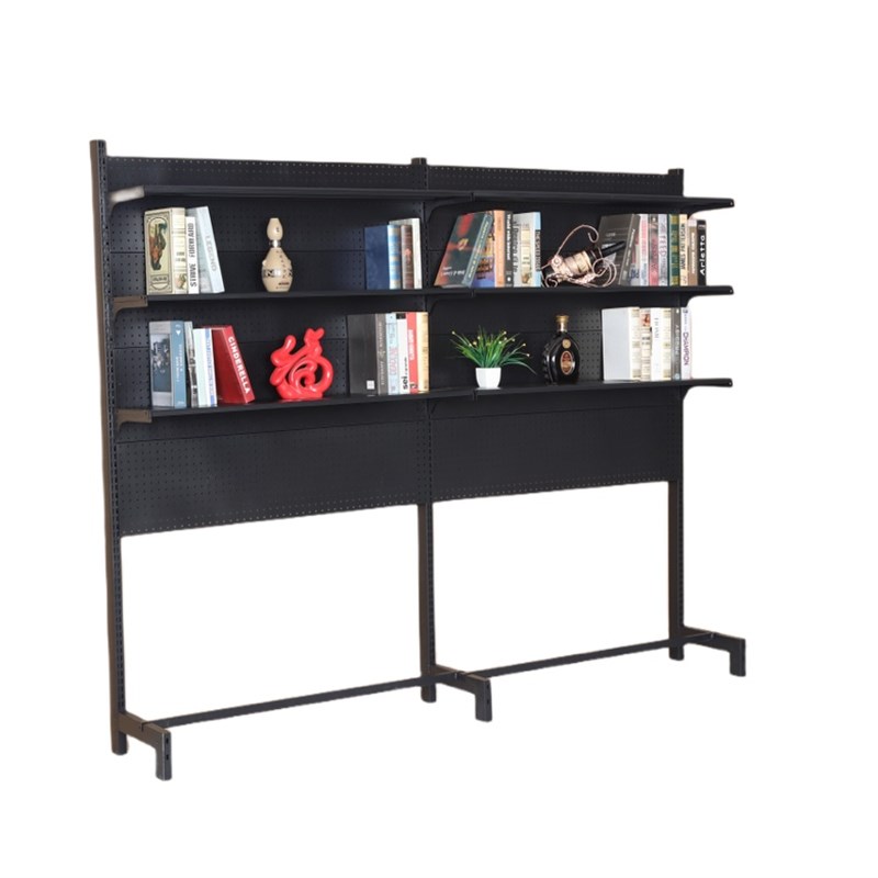 五金洞洞板书架少女桌上书柜立式落地展示收纳一体学生书桌置物架