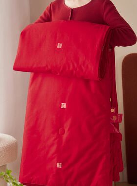 高档结婚夏凉被大红色全棉婚庆空调被子陪嫁送新人礼物Z可水洗薄