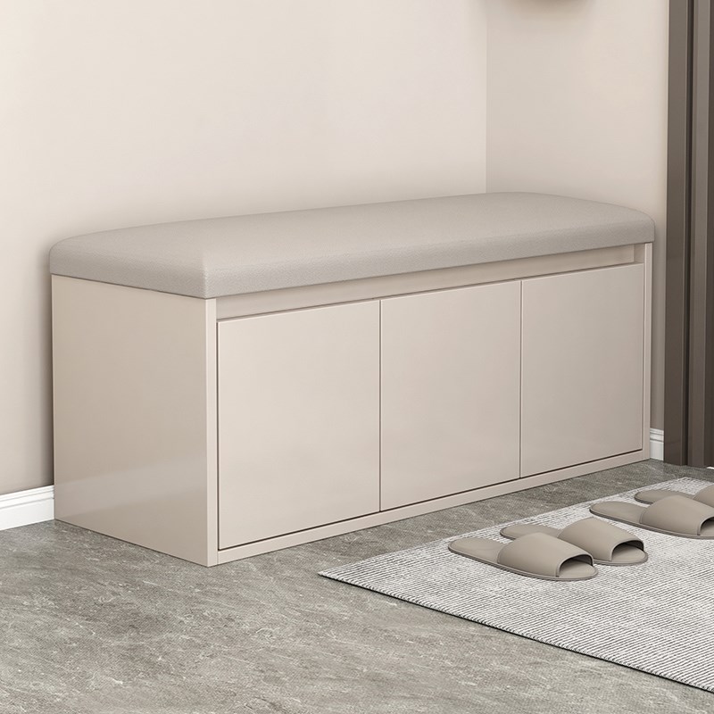 简约现代家用实木软包换鞋凳门口可坐式鞋凳鞋架一体高级感坐凳