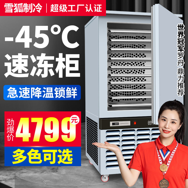 迷你速冻柜小型家用台面双层速冻冷藏柜商用食品冷冻柜彩色速冻机